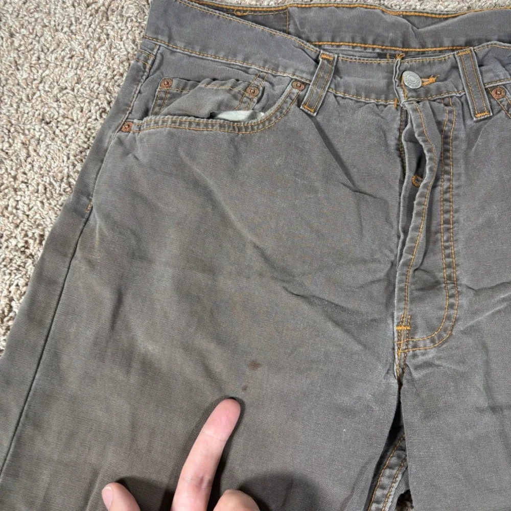 Vintage Levis 501 Mens 32x30 Charcoal Grey Brown Canvas Jeans Made in USA 1999